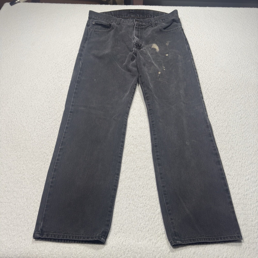 Polo Ralph Lauren Mens Jeans Classic Relaxed Black Denim Distressed Sz 36 (34x29